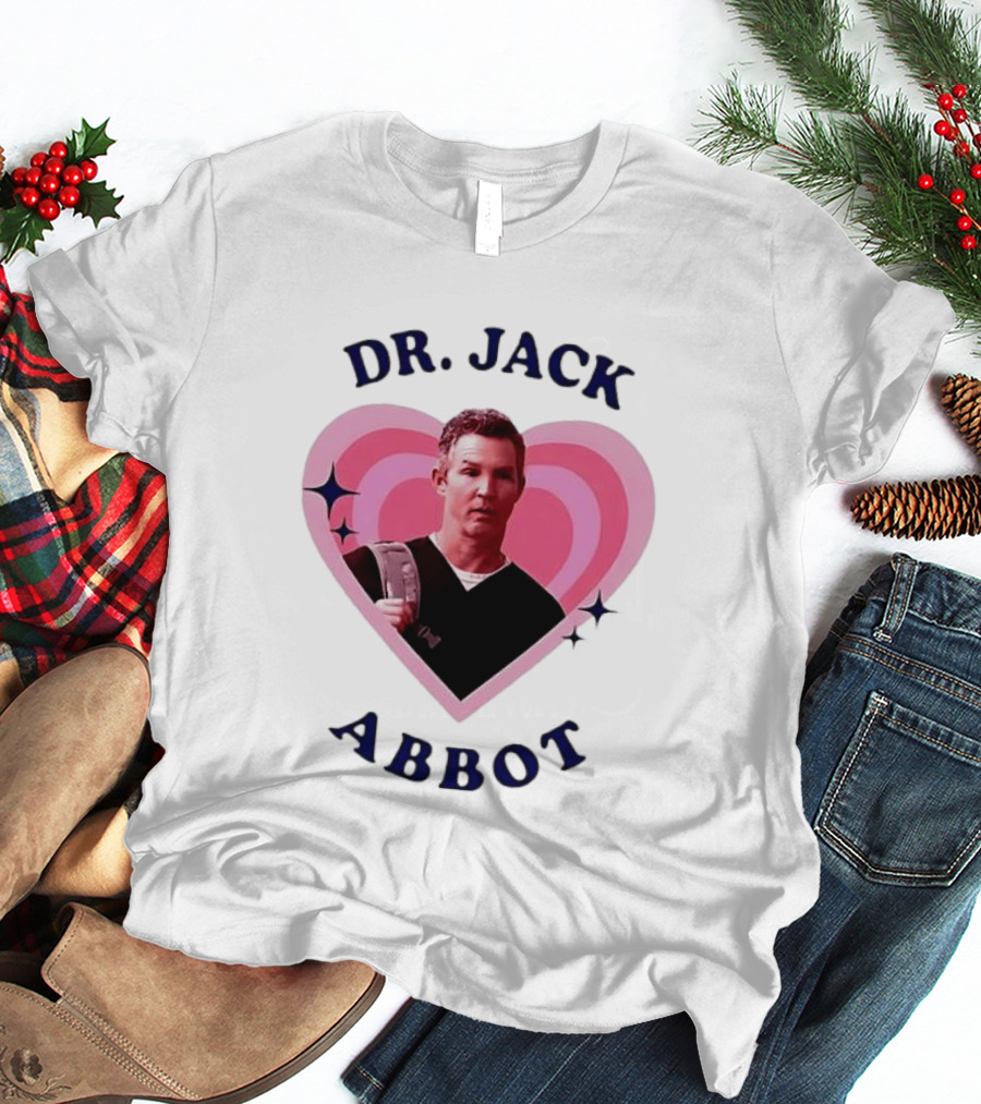 Dr. Jack Abbot Heart Retro Style Pink And Blue T-Shirt