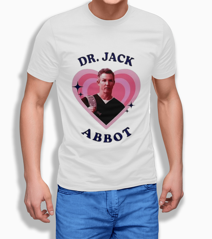 Dr. Jack Abbot Heart Retro Style Pink And Blue T-Shirt