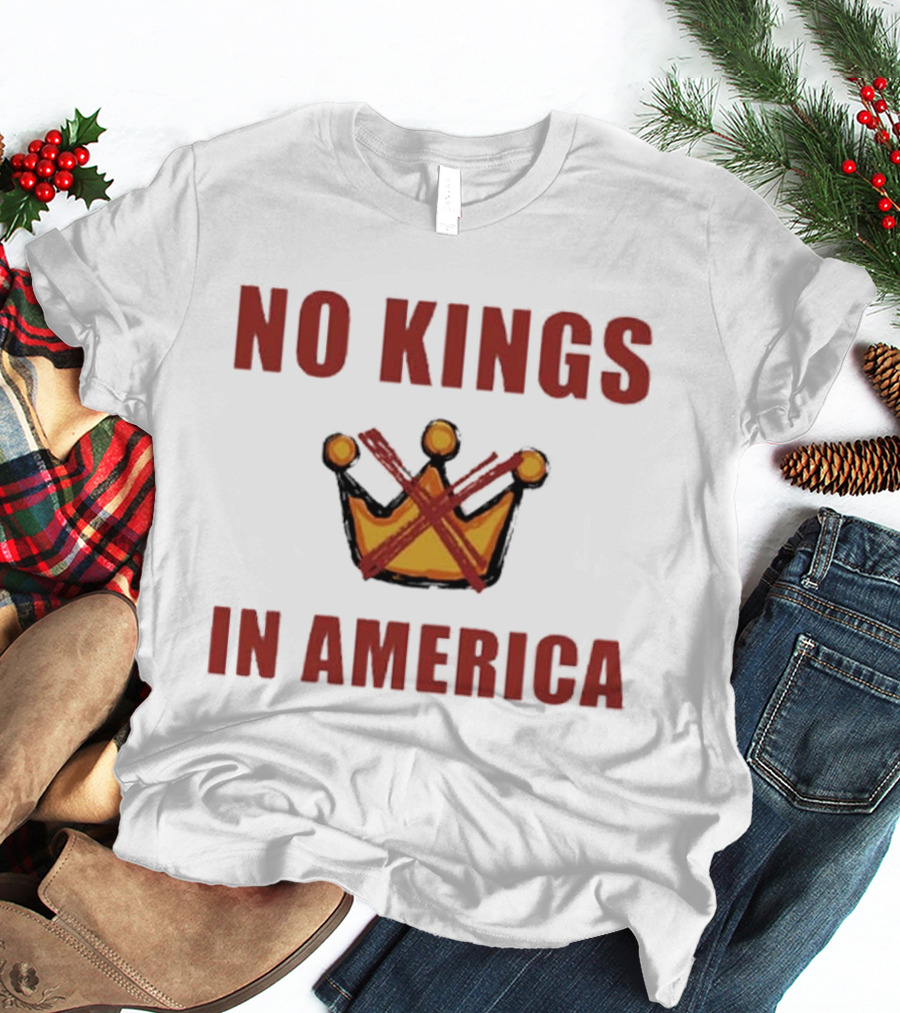 No Kings In America Crown Crossed Out T-Shirt