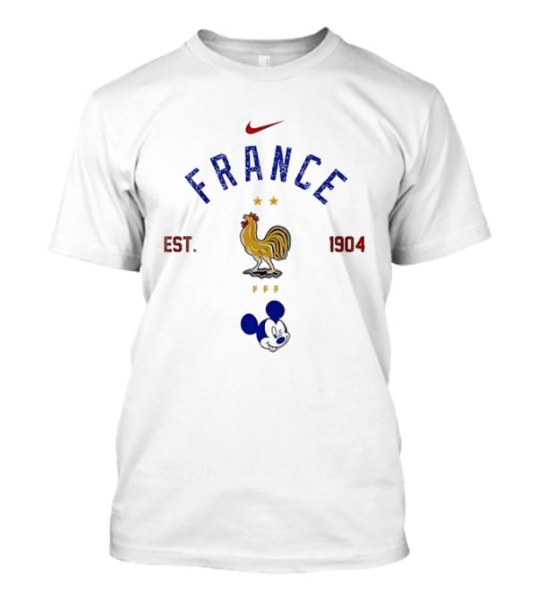 France Mickey Mouse Soccer Rooster Est 1904 Nike T-Shirt