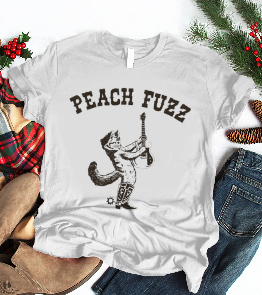 Peach Fuzz Cowboy Cat Smoking T-Shirt