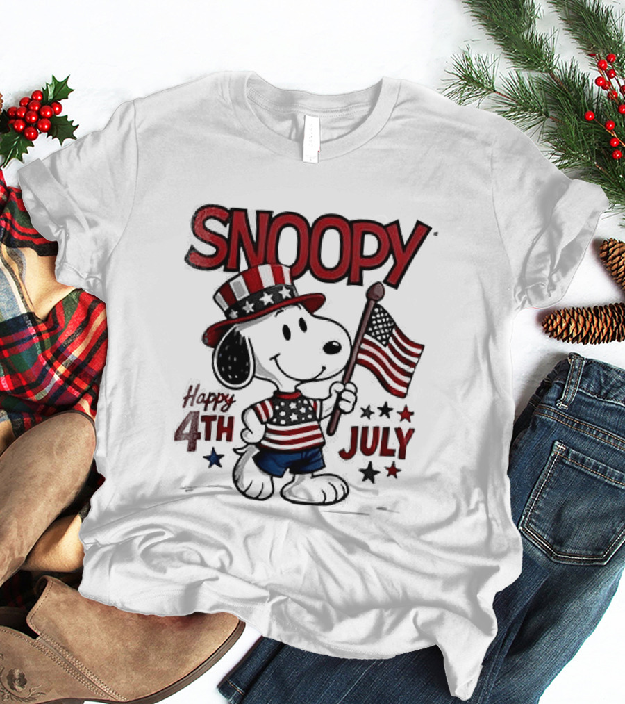 Snoopy Happy 4th Of July Born To Chill Proud To Be Free T-Shirt