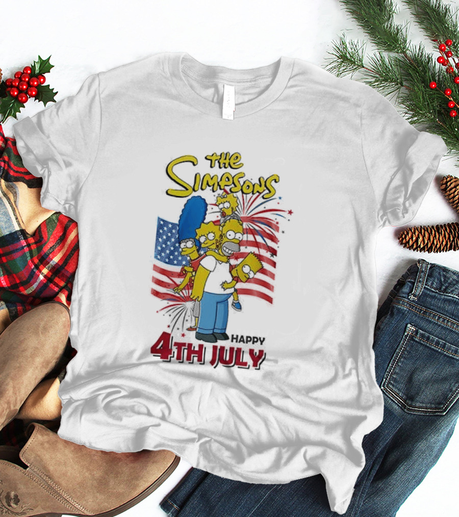 The Simpsons 4th July 250th USA Anniversary Celebration T-Shirt