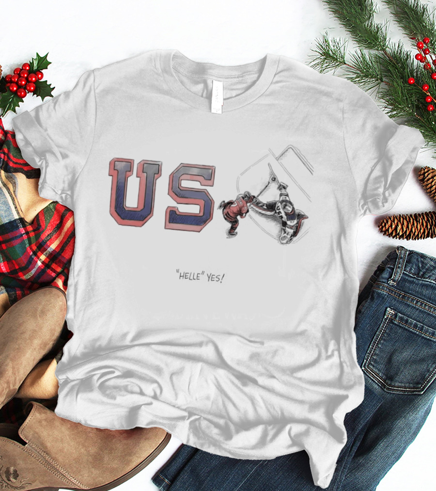 Connor Hellebuyck USA Helle Yes Hockey Team Spirit T-Shirt