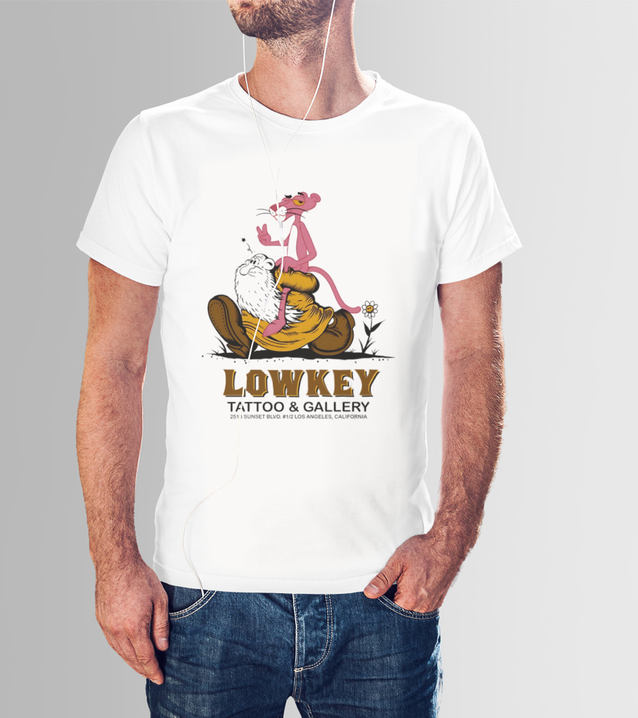 Pink Panther Lowkey Tattoo Gallery 2516 Sunset Blvd Los Angeles California T-Shirt