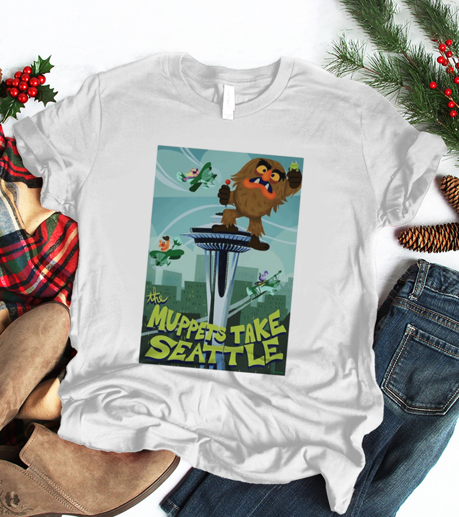 The Muppets Take Seattle Space Needle Adventure With Frog And Characters T-Shirt