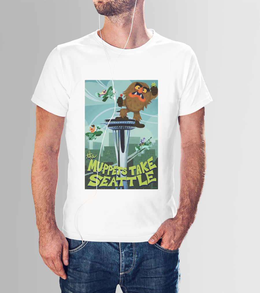 The Muppets Take Seattle Space Needle Adventure With Frog And Characters T-Shirt