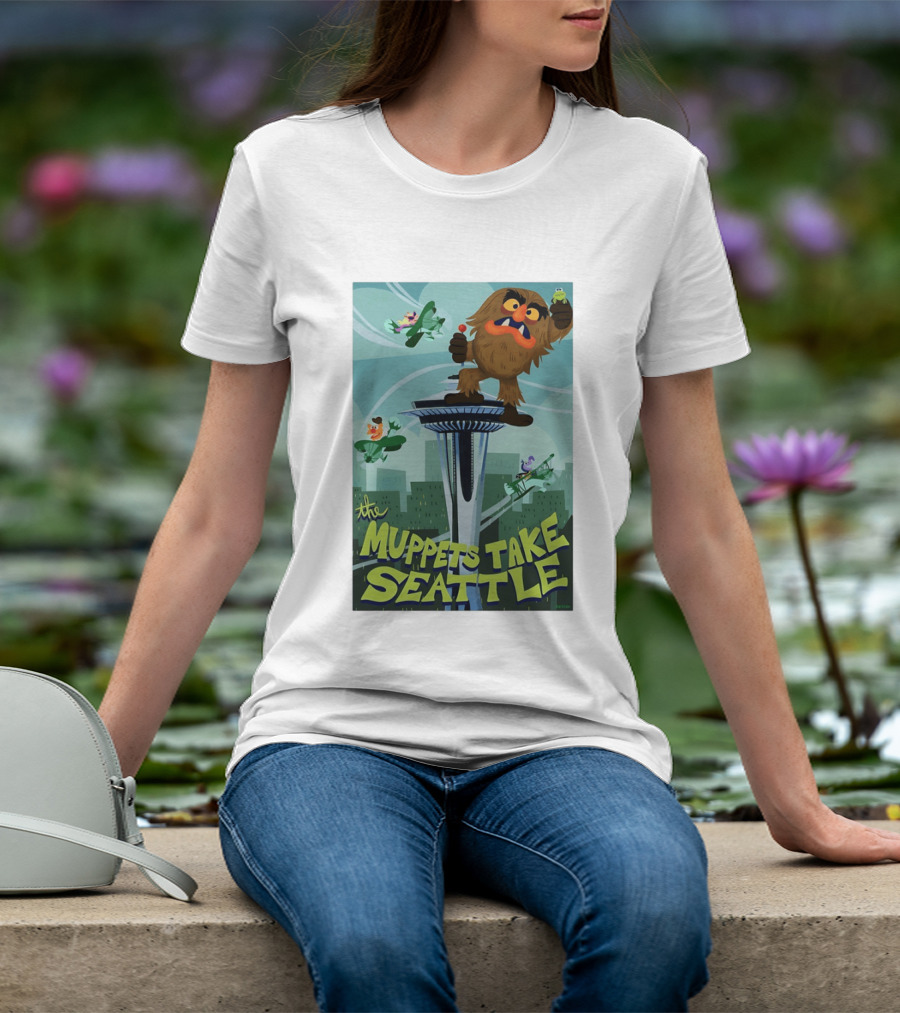 The Muppets Take Seattle Space Needle Adventure With Frog And Characters T-Shirt