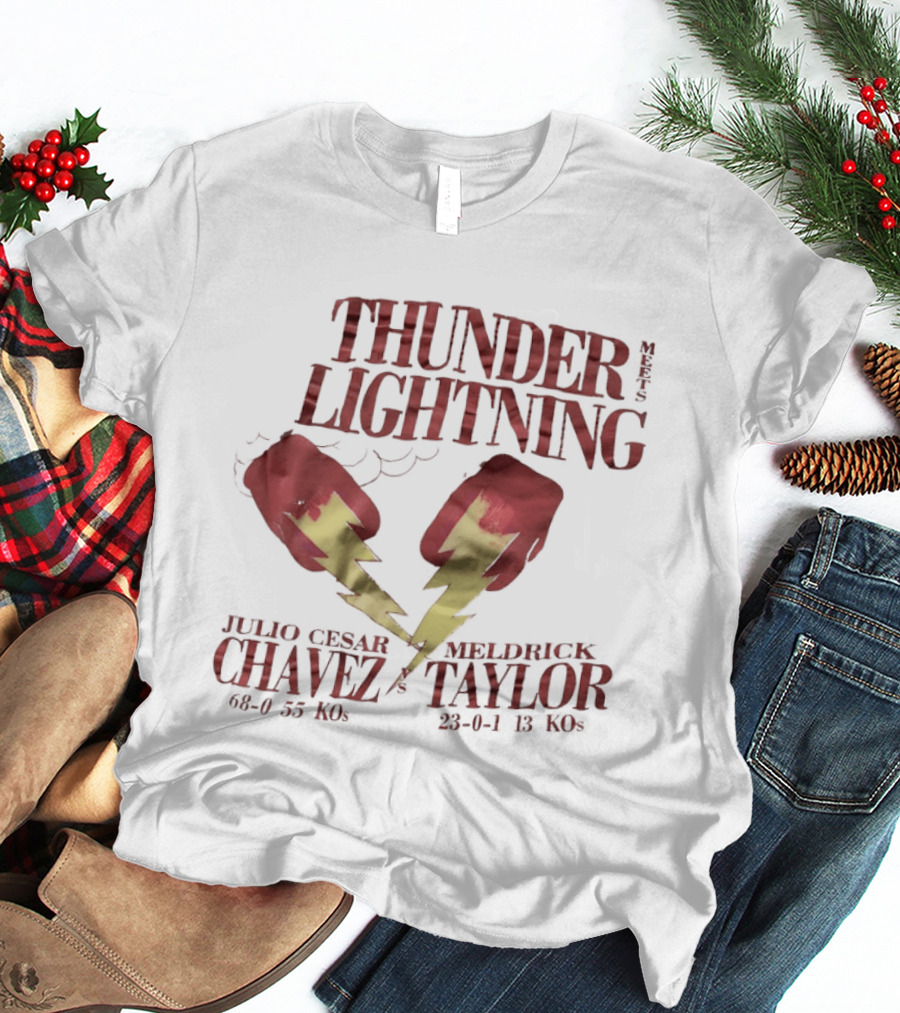 Julio Cesar Chavez Meldrick Taylor Thunder Lightning Boxing Match 1990 T-Shirt