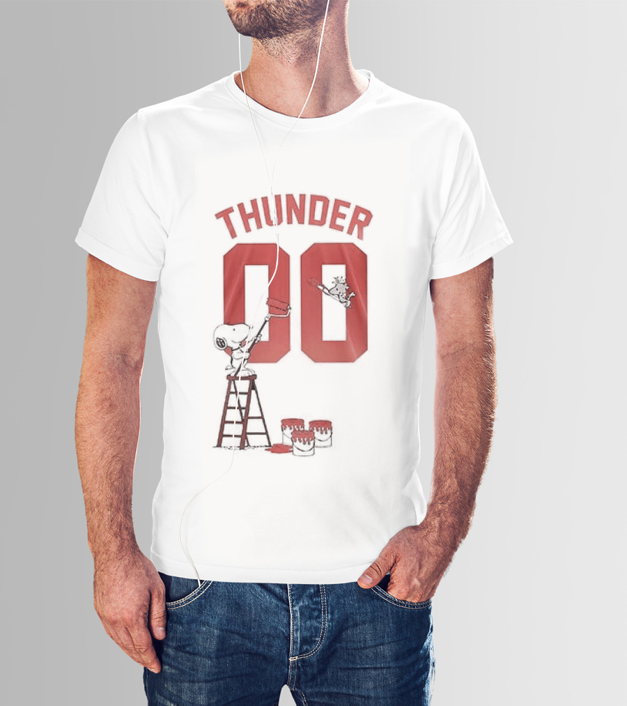 Thunder 00 Oklahoma City Snoopy Basketball Collaboration T-Shirt