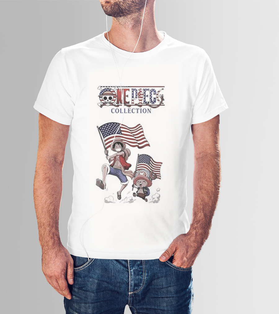 One Piece Collection United States Of America 250th Anniversary Flags T-Shirt