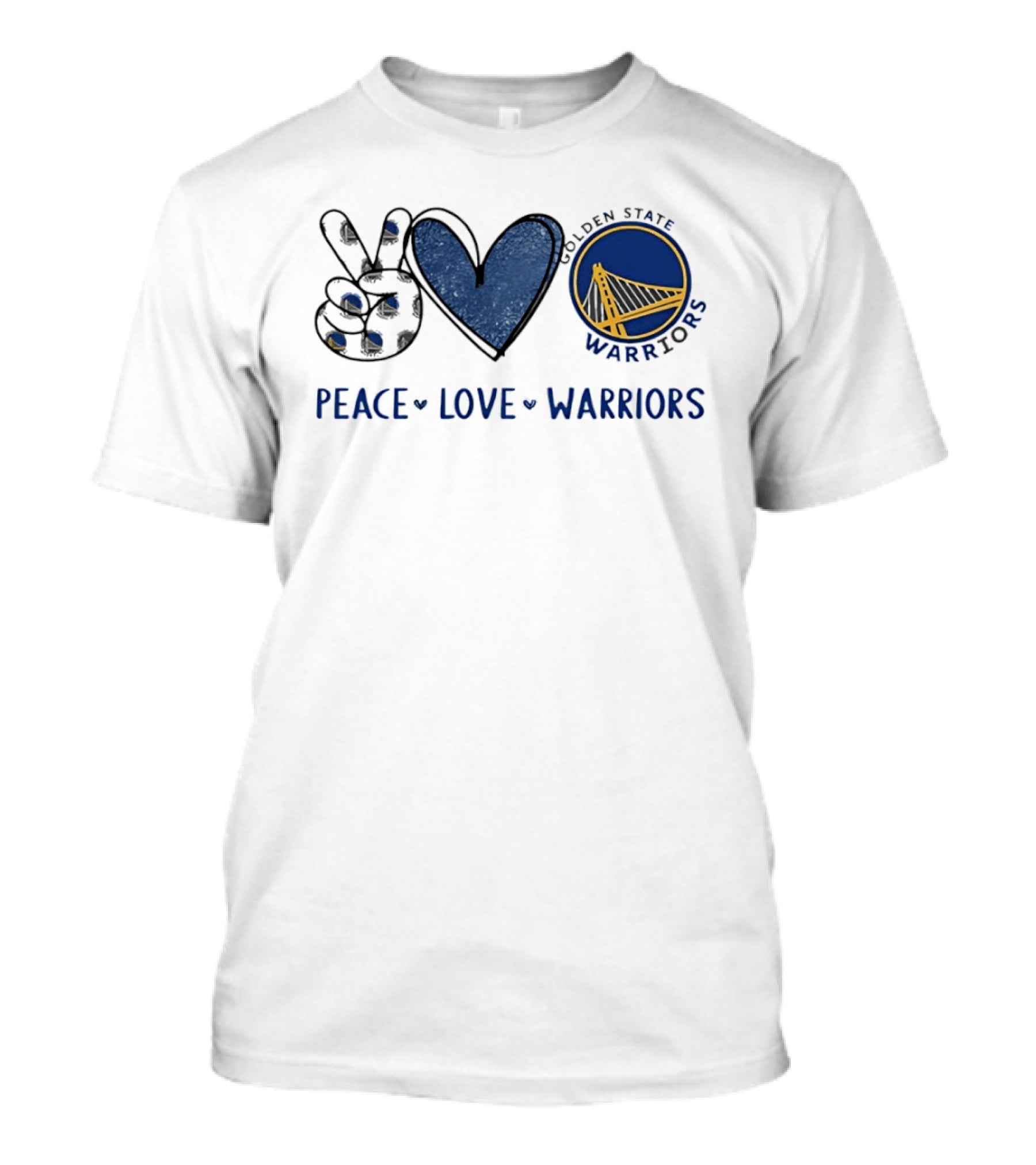 Golden State Warriors Peace Love Warriors Bridge T-Shirt