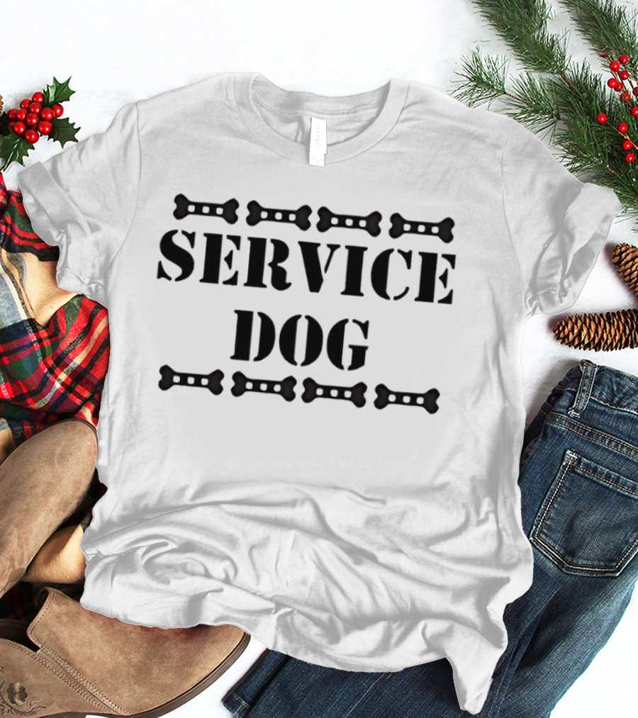 Service Dog Bones Shape T-Shirt