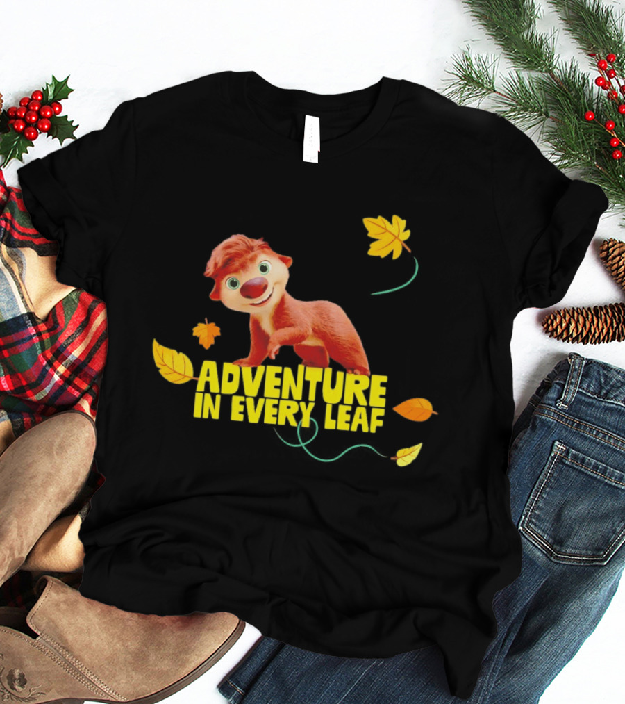 Adventure In Every Leaf Sid The Sloth Character With Autumn Leaves T-Shirt
