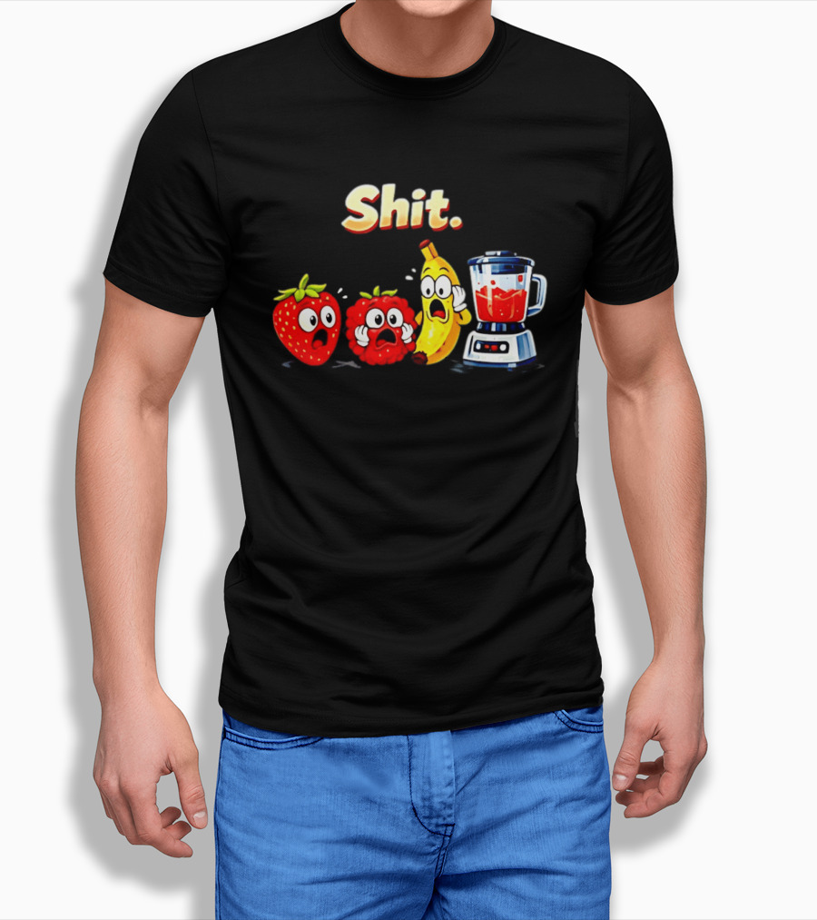 Panic Fruit Characters Blender Humor Smoothie Shit T-Shirt