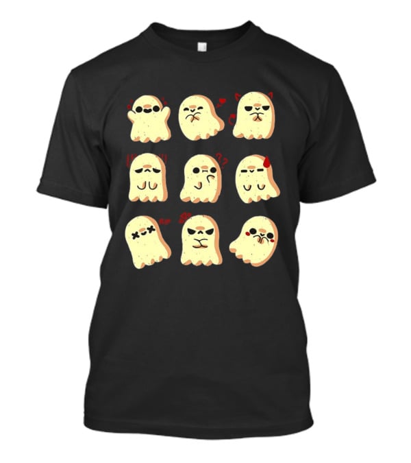 Ghost Emotions Cute Cartoon Ghosts With Various Expressions Halloween T-Shirt