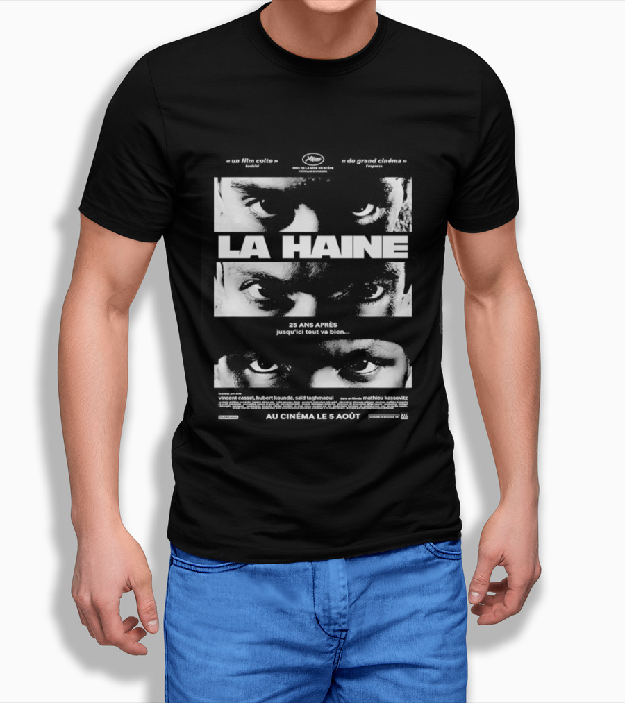 La Haine 25 Ans Après Jusqu'ici Tout Va Bien Face Eyes Flame T-Shirt