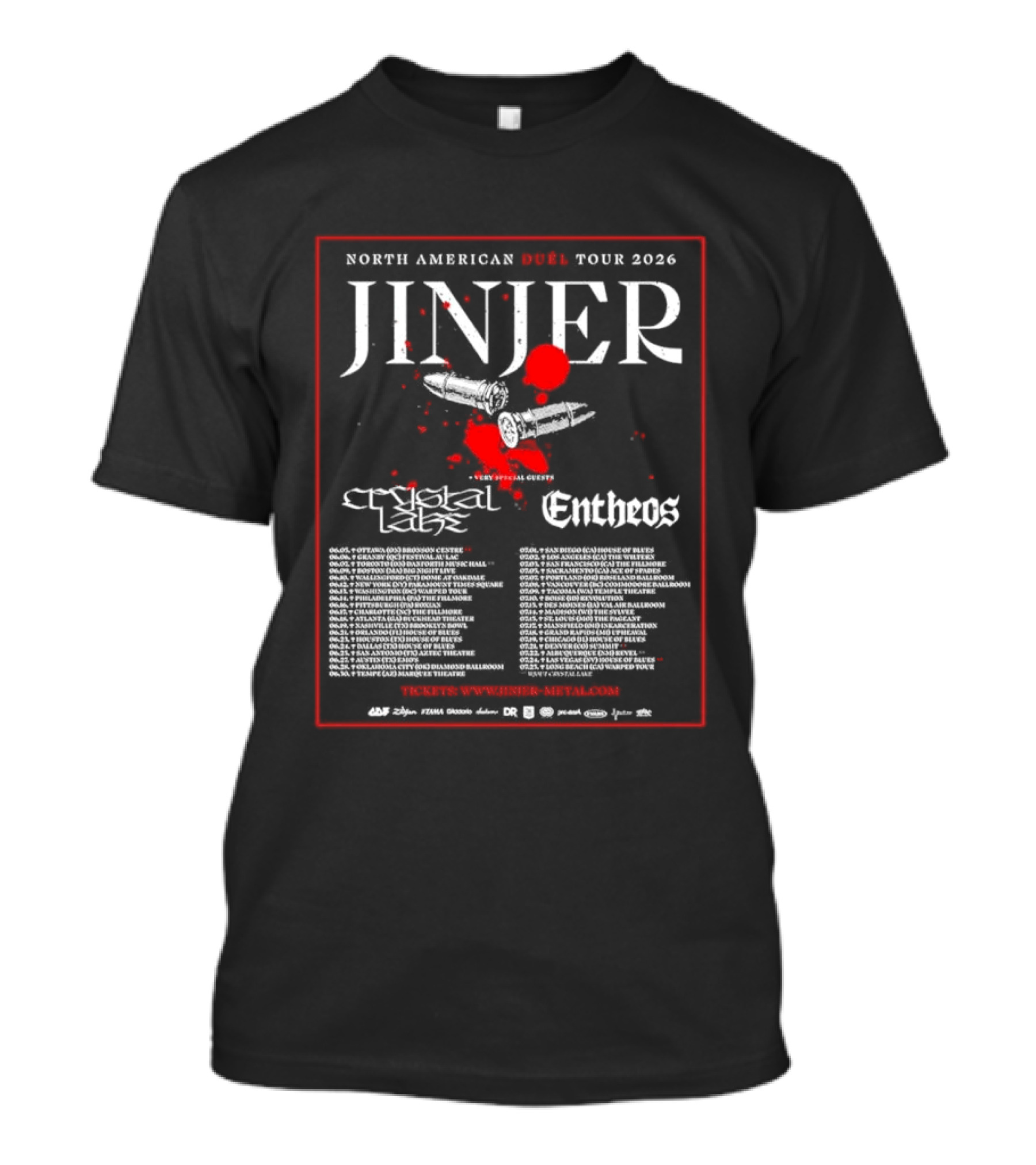Jinjer North American Tour 2026 Concert Dates Special Guests Suicide Silence And Employed To Serve T-Shirt