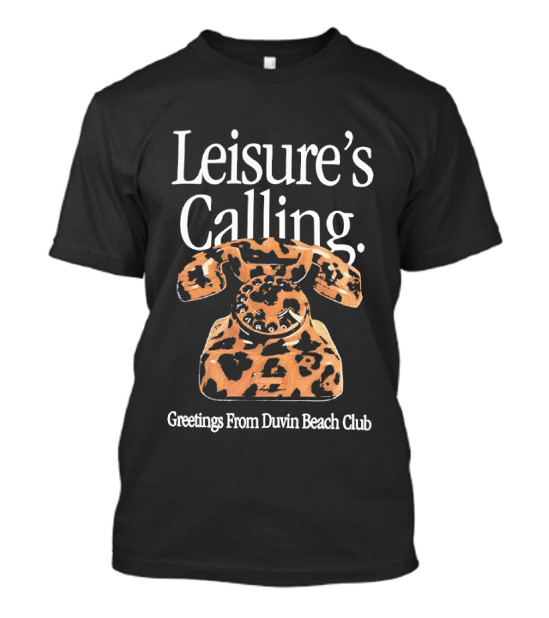 Greetings From Duvin Beach Club Leisure's Calling Retro Telephone T-Shirt