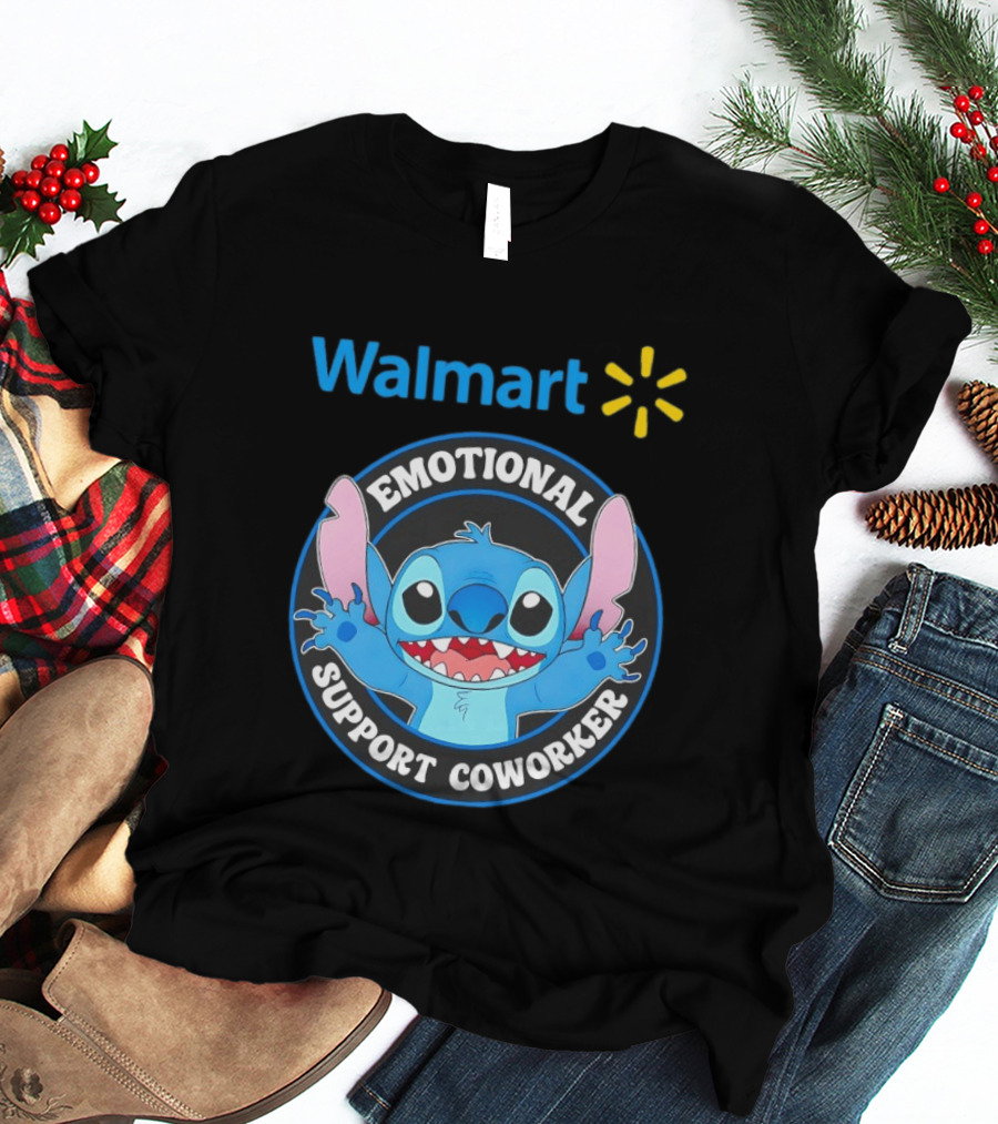 Walmart Stitch Emotional Support Coworker T-Shirt