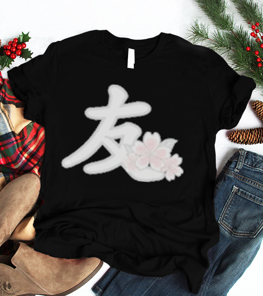 YFK Blossoms Sakura Kanji Friendship T-Shirt