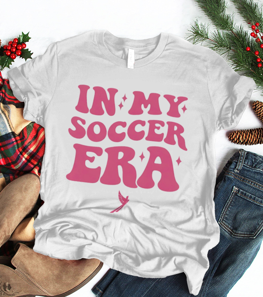 In My Soccer Era Vintage Pink Style With Stars And Winged Motif T-Shirt