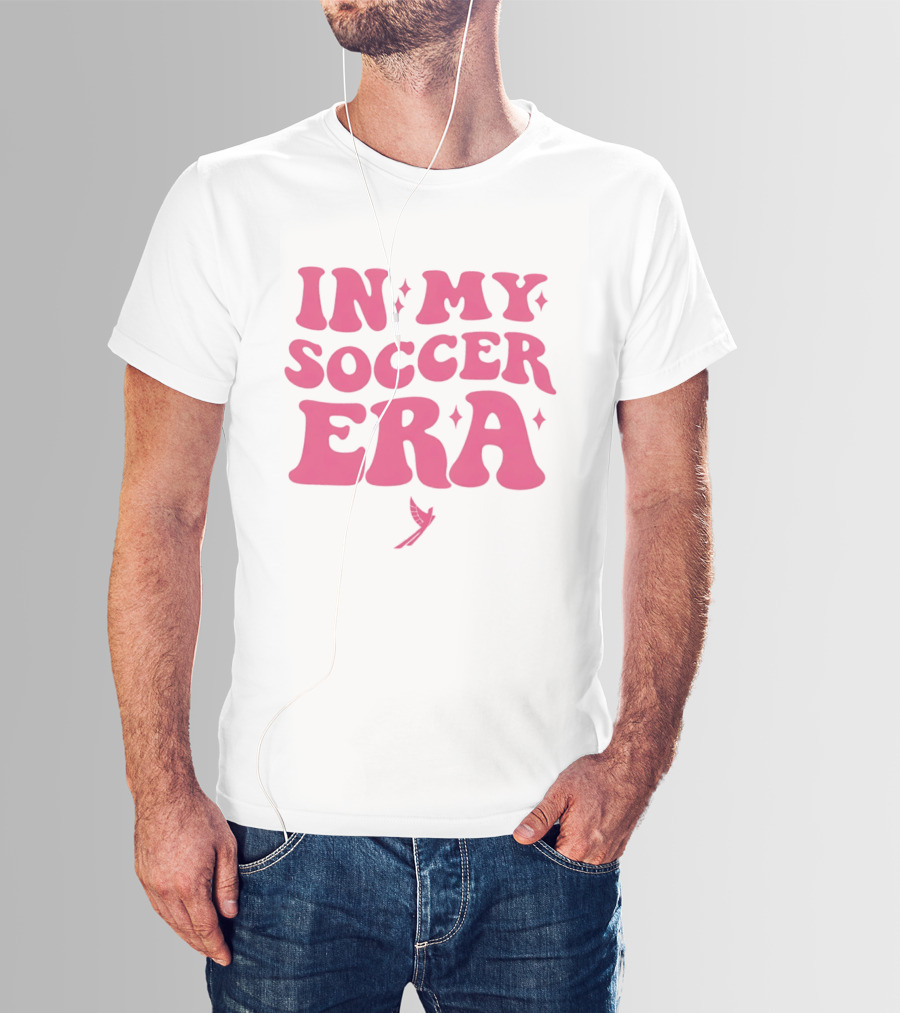 In My Soccer Era Vintage Pink Style With Stars And Winged Motif T-Shirt