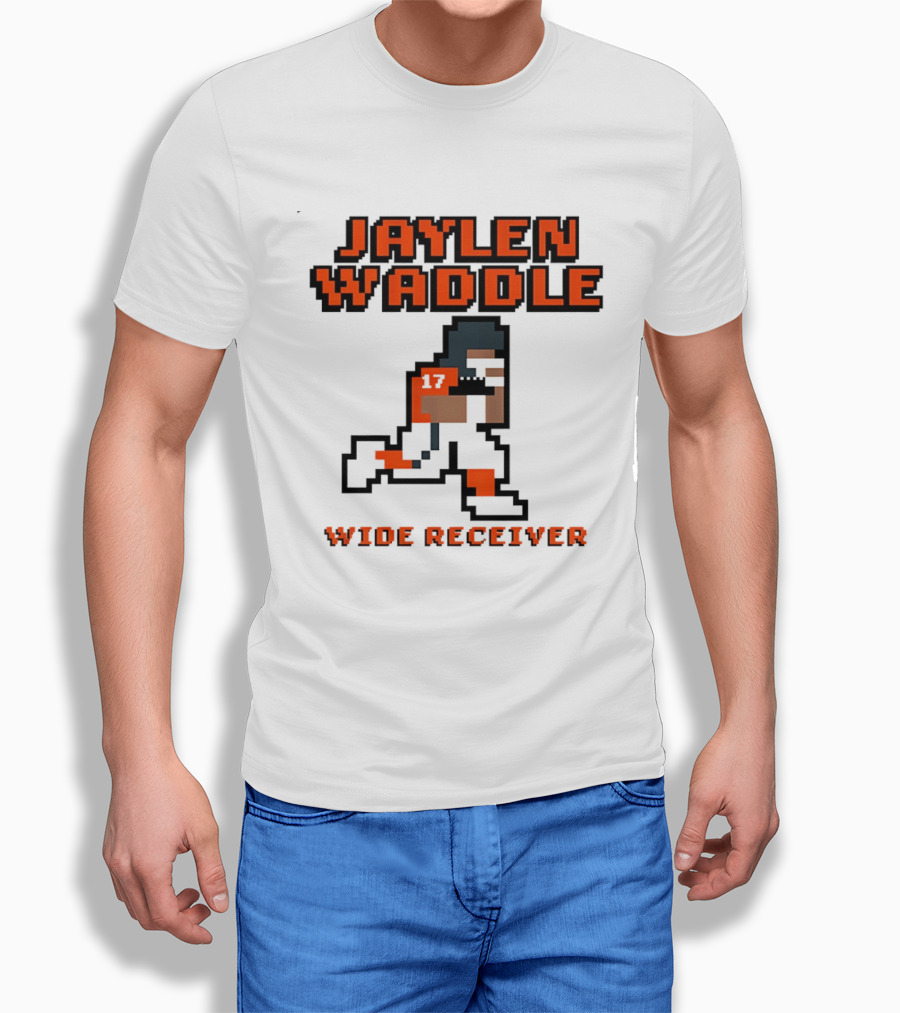Jaylen Waddle Wide Receiver Pixel T-Shirt
