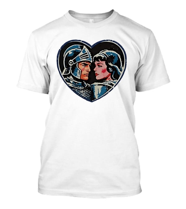 Couple Knight Medieval Dark Fantasy Heart Shape T-Shirt
