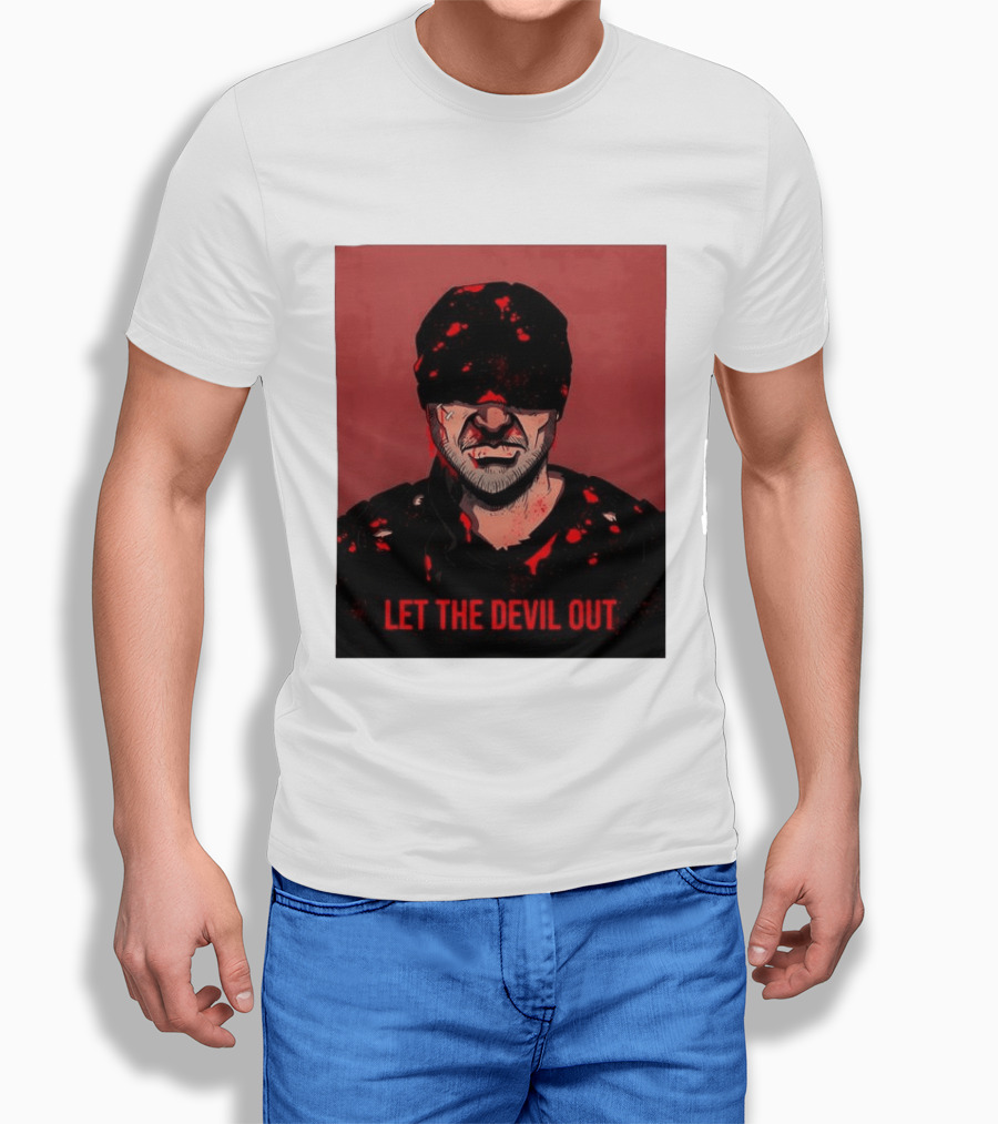 Daredevil Let The Devil Out Blindfolded Hero T-Shirt
