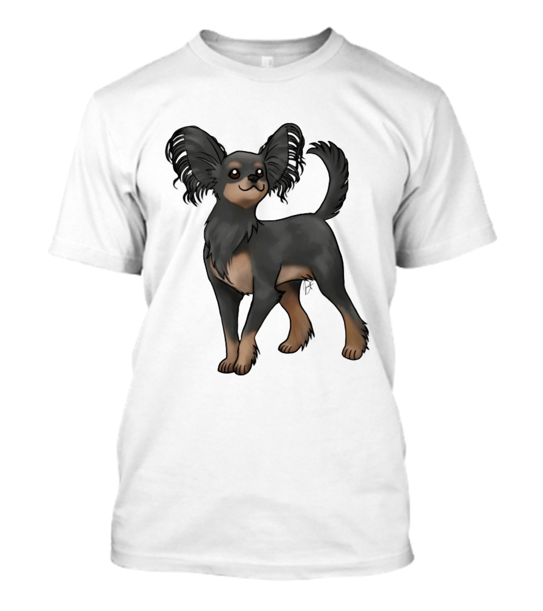 Russian Toy Dog Long Hair Black And Tan T-Shirt