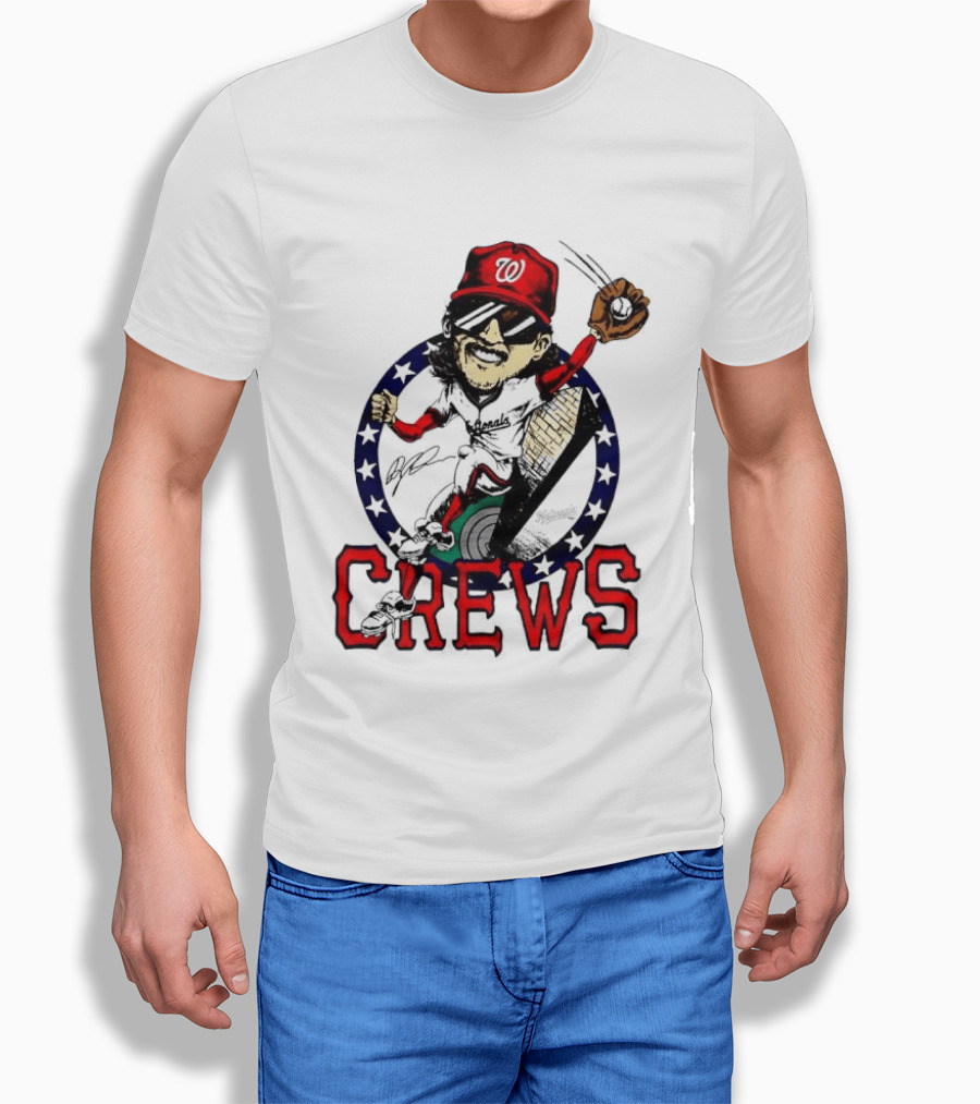 Dylan Crews Washington Nationals MLB Caricature With Baseball Glove And Cap T-Shirt