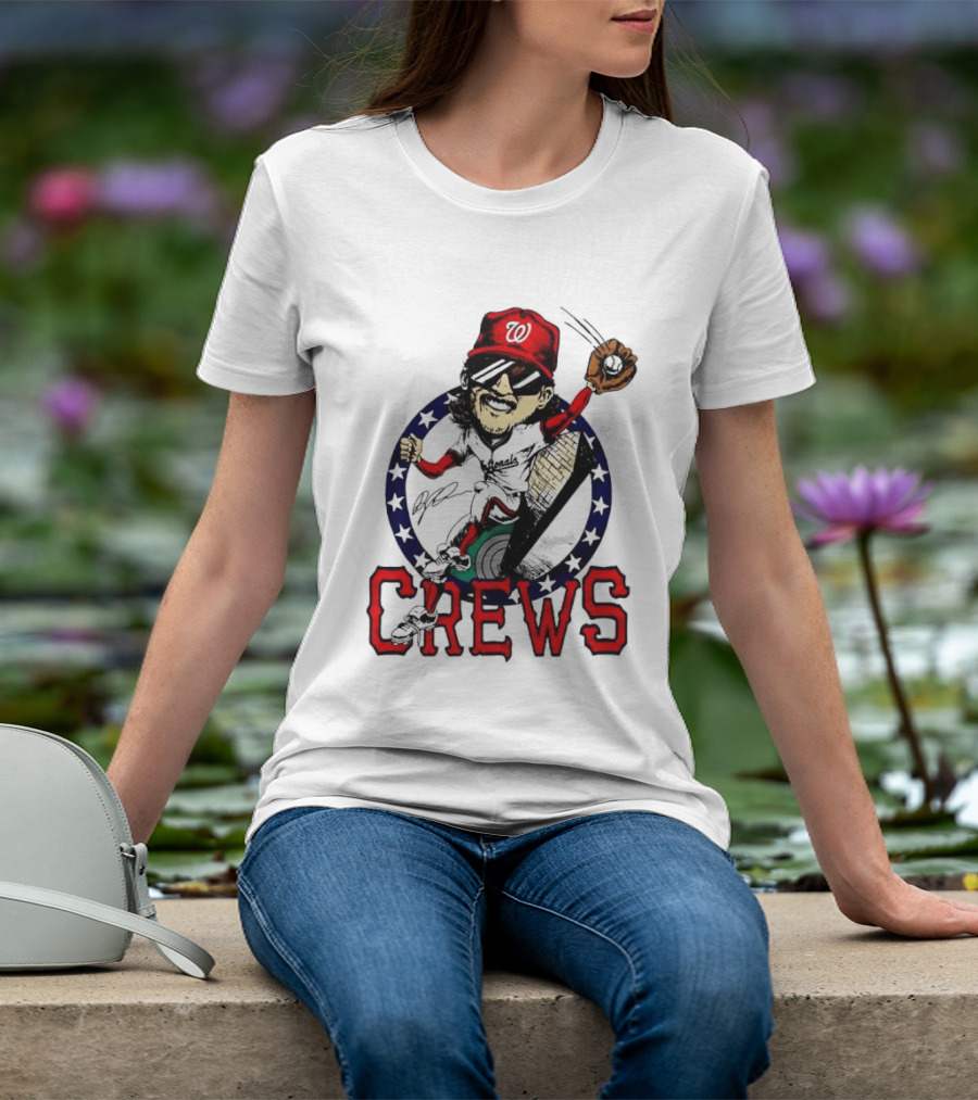Dylan Crews Washington Nationals MLB Caricature With Baseball Glove And Cap T-Shirt