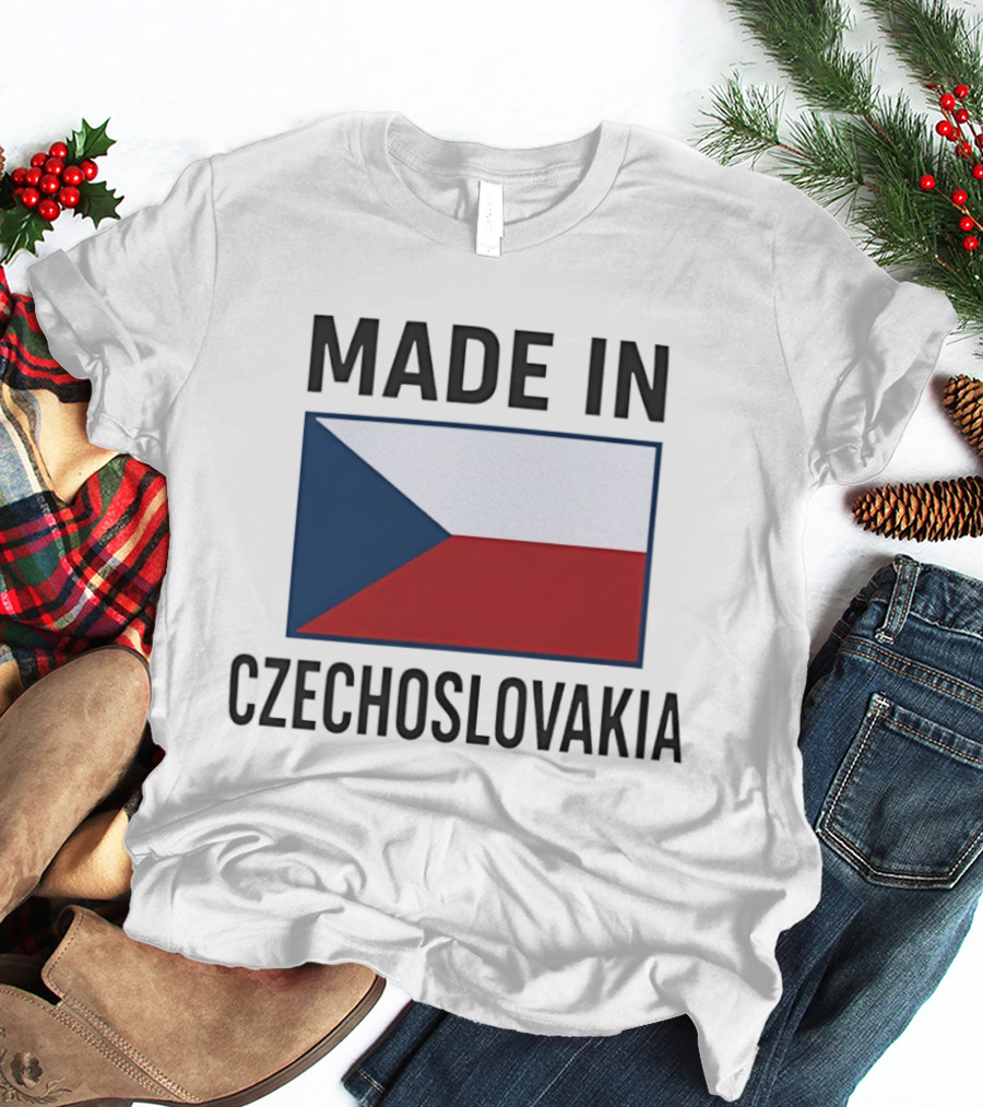 Made In Czechoslovakia Czechia Flag Heritage T-Shirt