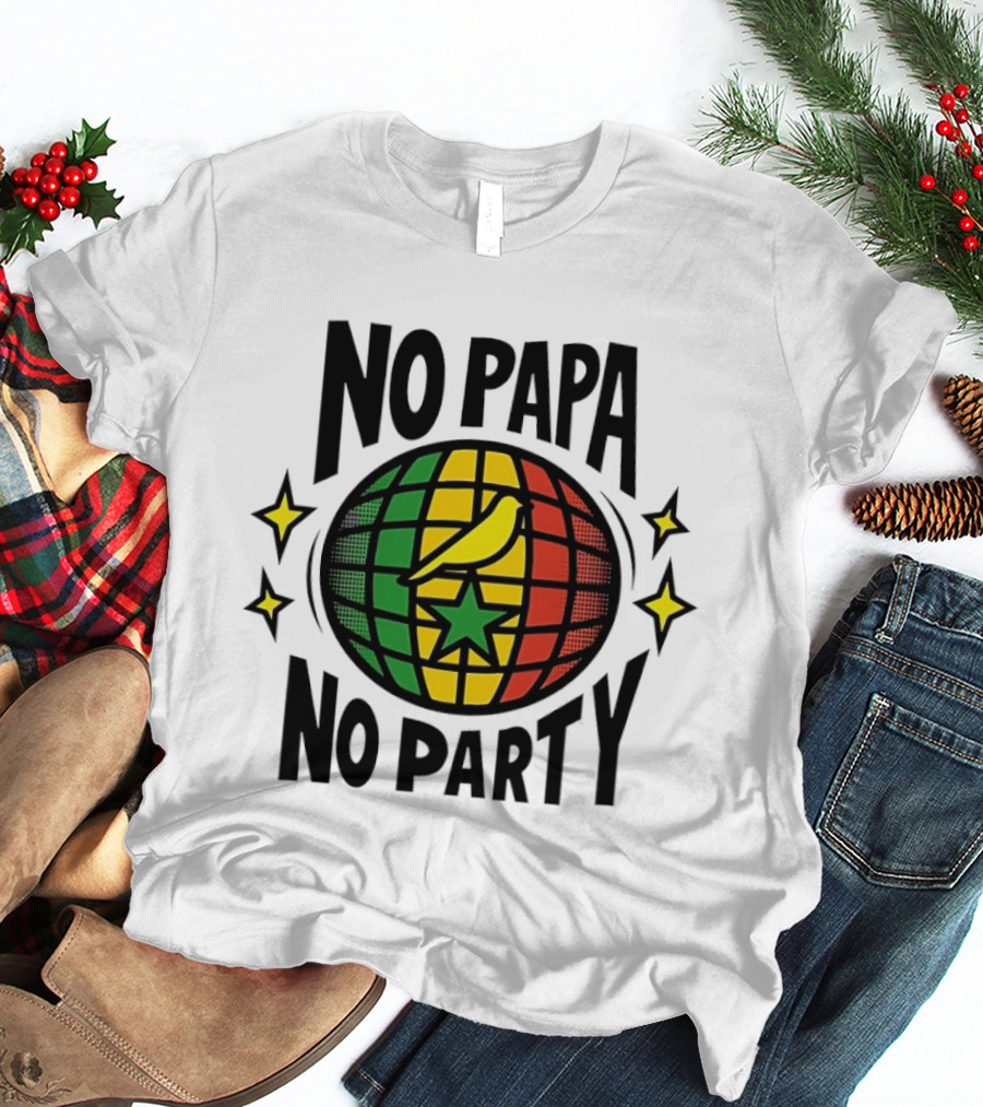 No Papa No Party Bird Star Globe Jamaican T-Shirt