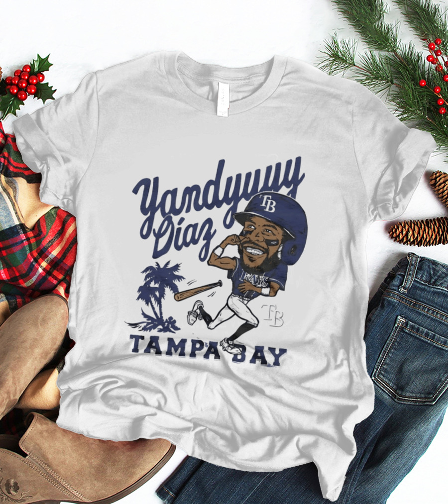 Yandy Diaz Tampa Bay Rays Yandyuuuu MLB Baseball Caricature T-Shirt