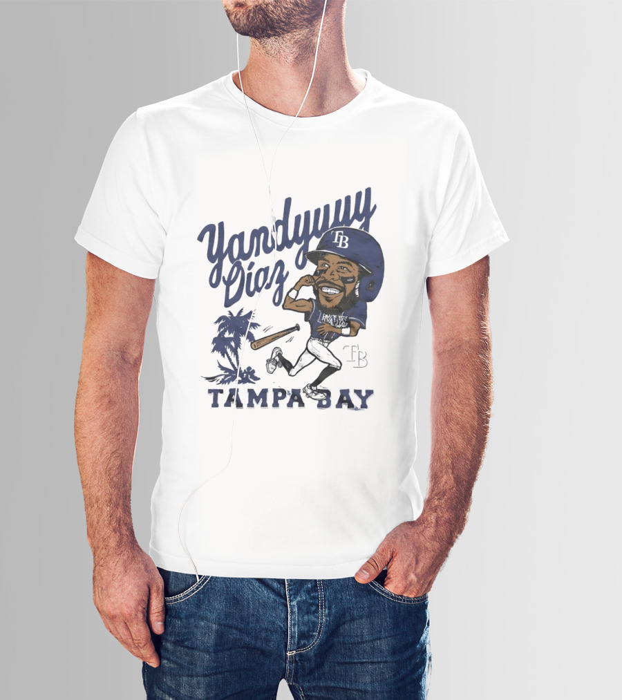 Yandy Diaz Tampa Bay Rays Yandyuuuu MLB Baseball Caricature T-Shirt