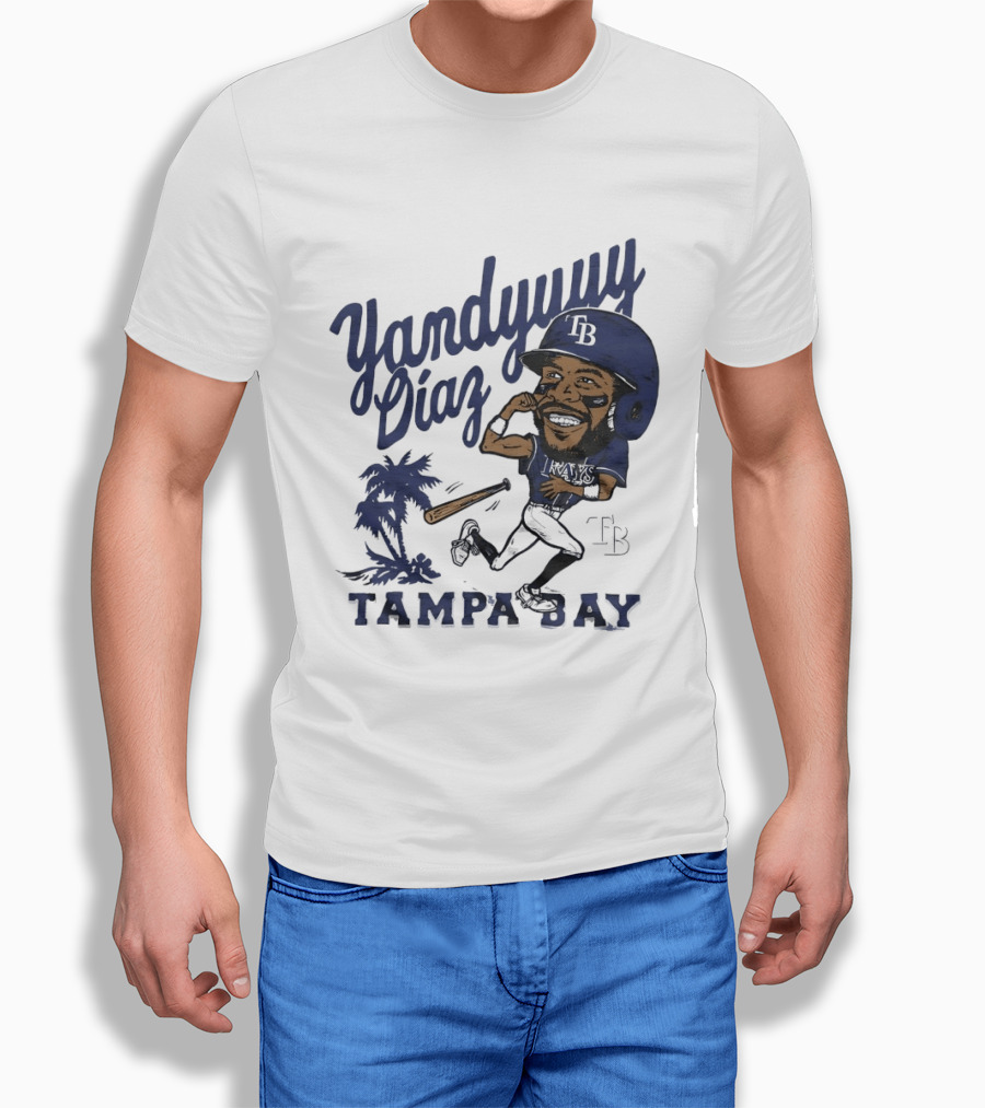 Yandy Diaz Tampa Bay Rays Yandyuuuu MLB Baseball Caricature T-Shirt