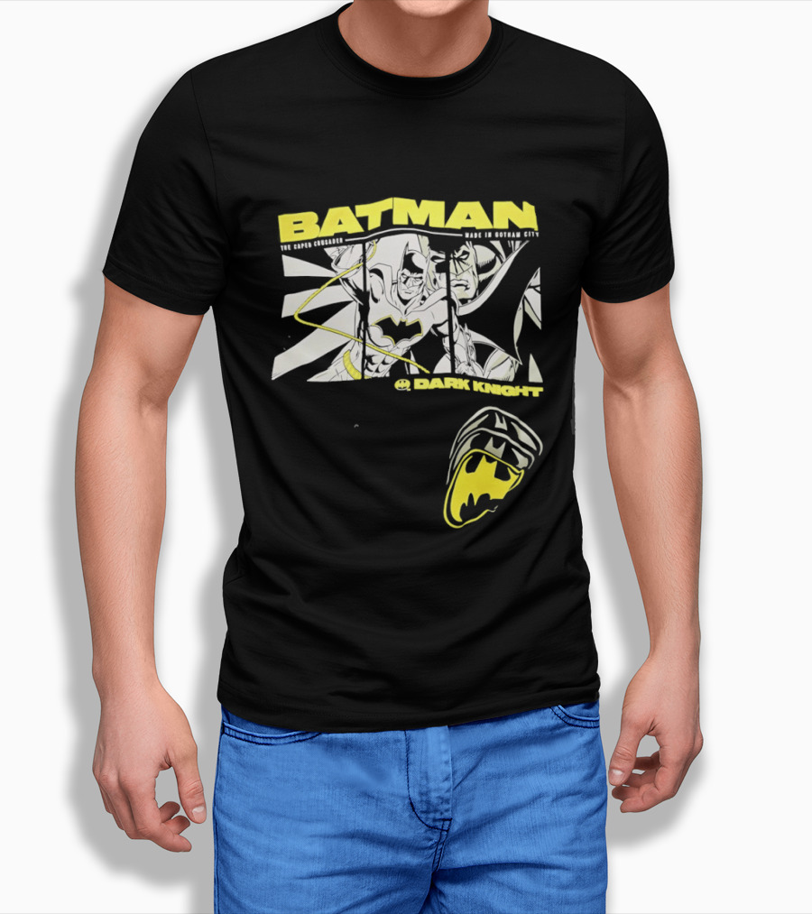 Batman Dark Knight Yellow Caped Crusader Montage T-Shirt