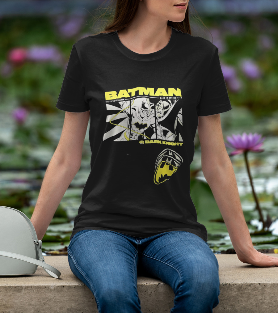 Batman Dark Knight Yellow Caped Crusader Montage T-Shirt