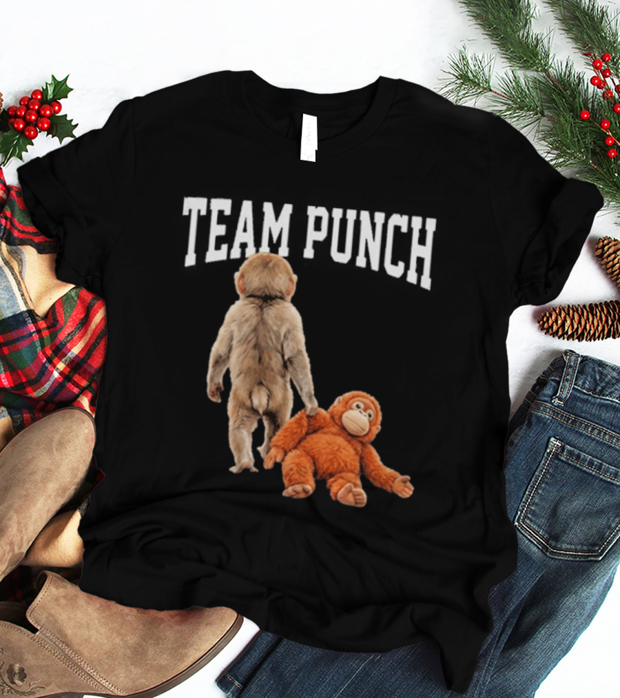 Team Punch Viral Monkey Stuffed Toy Fun T-Shirt