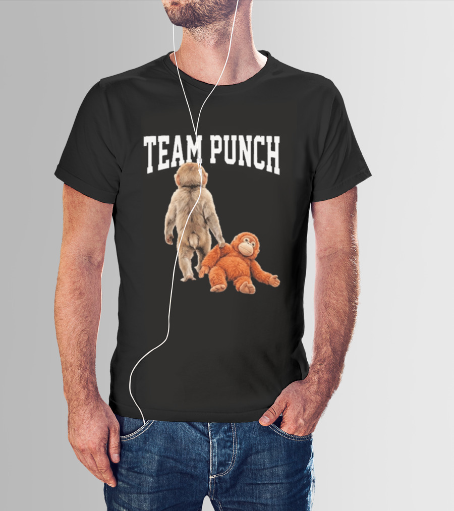 Team Punch Viral Monkey Stuffed Toy Fun T-Shirt