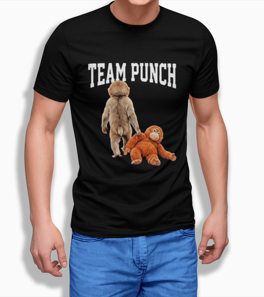 Team Punch Viral Monkey Stuffed Toy Fun T-Shirt