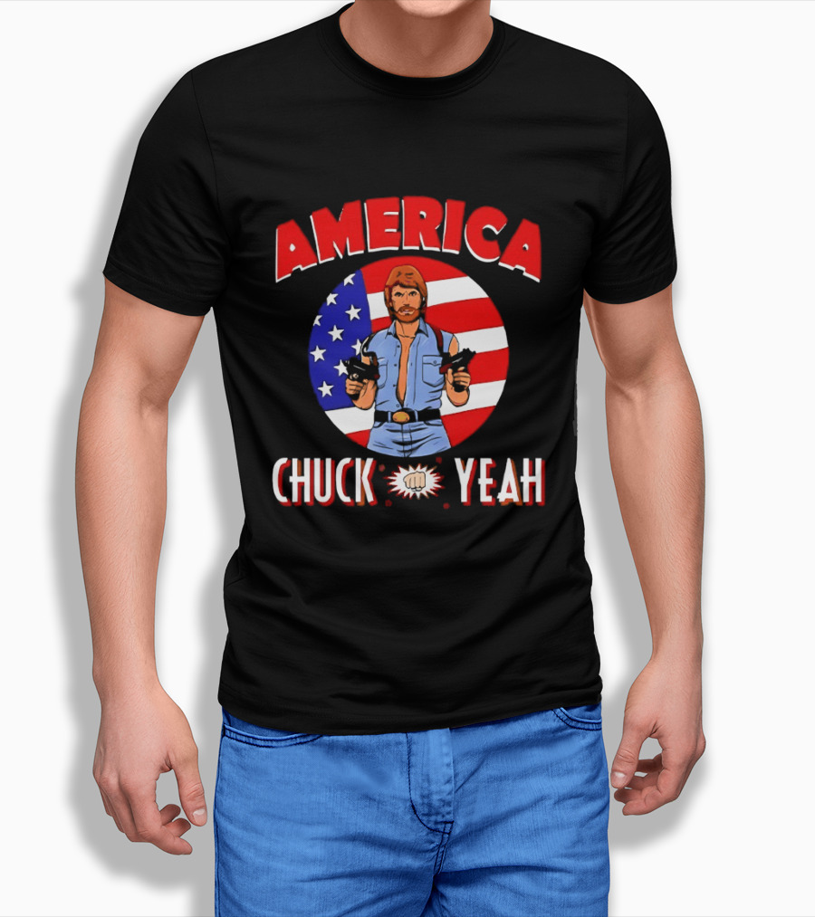 America Chuck Yeah Chuck Norris USA Flag T-Shirt