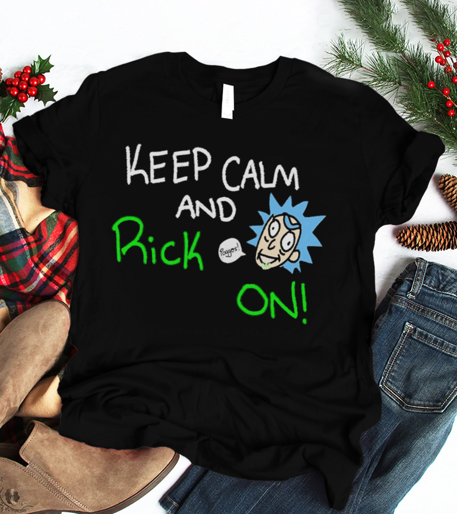 Keep Calm And Rick On Funny Cartoon T-Shirt