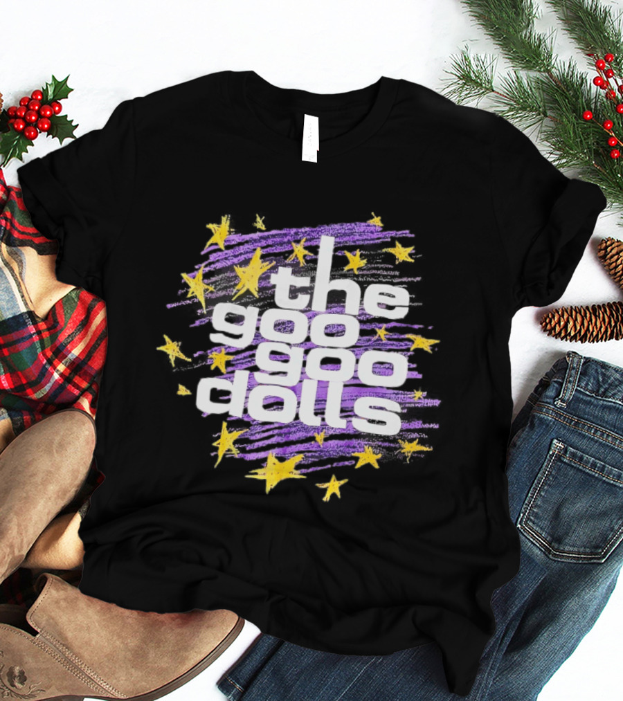 The Goo Goo Dolls Purple And Yellow Stars Brushstroke T-Shirt