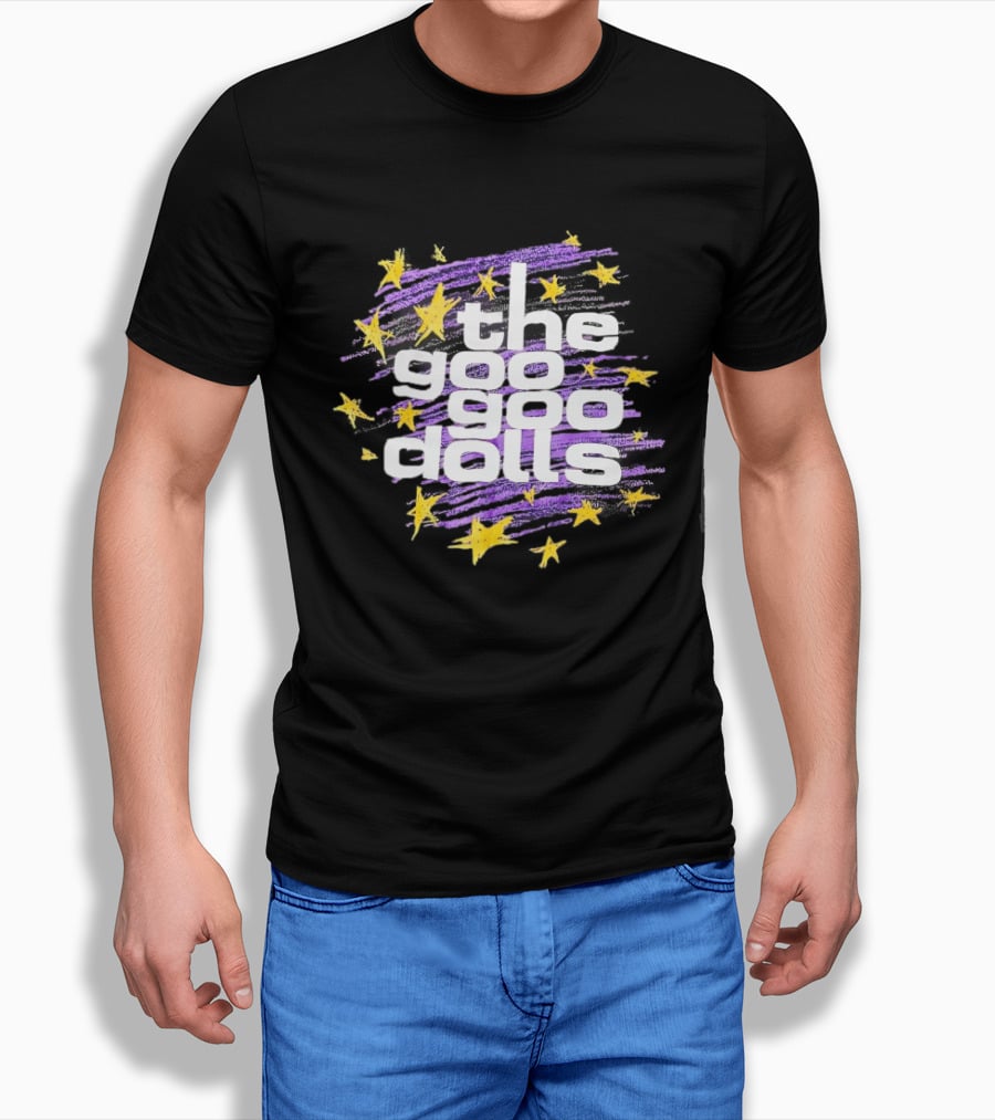 The Goo Goo Dolls Purple And Yellow Stars Brushstroke T-Shirt