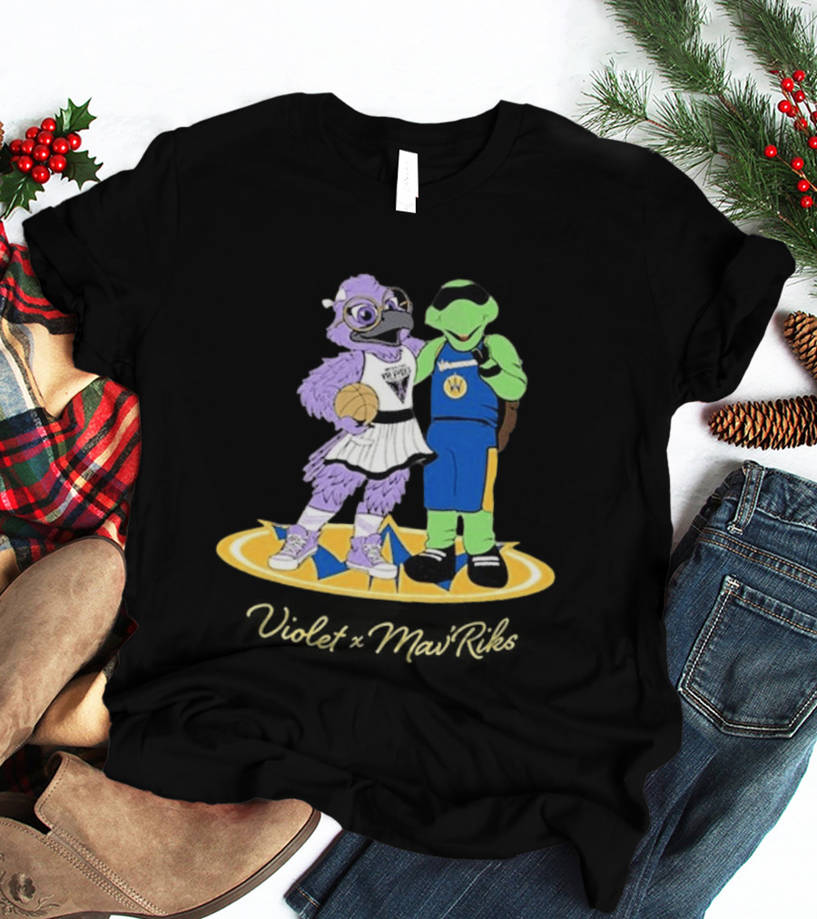 Violet Mavericks Giveaway 2026 Basketball Bird And Turtle Mascots T-Shirt