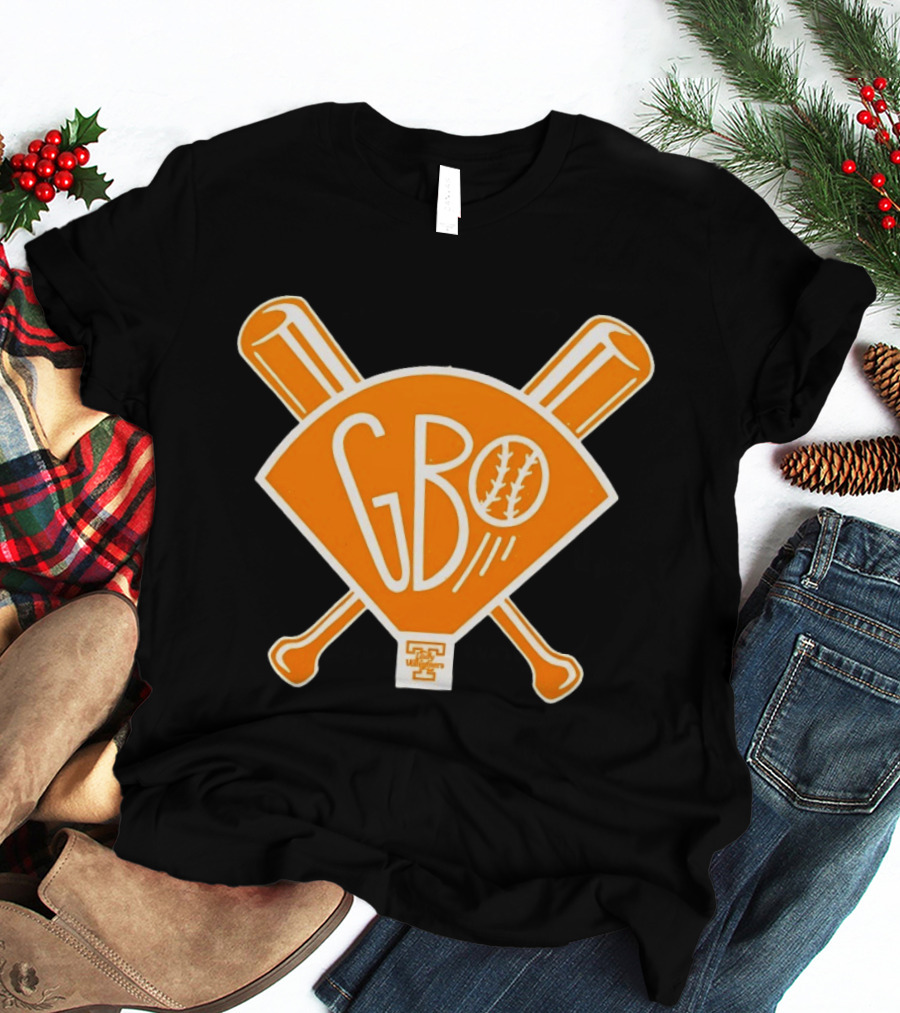 GBO Baseball Orange Crossed Bats University Of Tennessee Vols T-Shirt