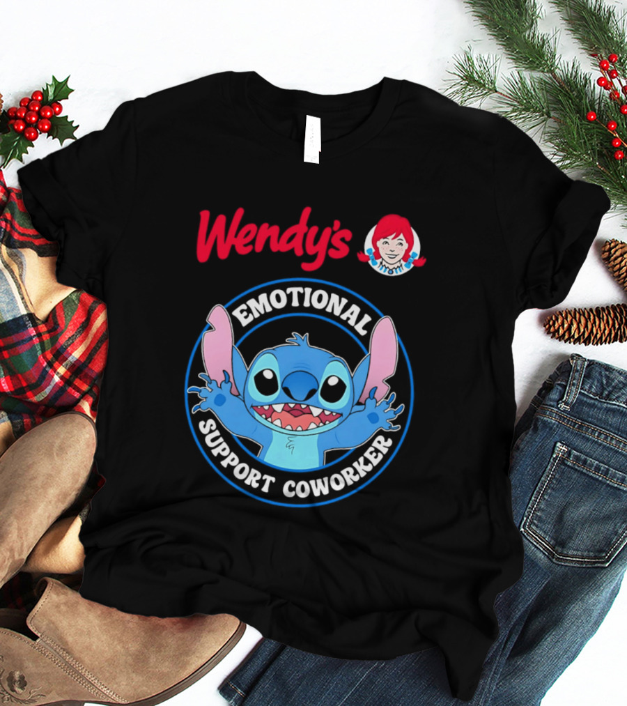 Wendy's Emotional Support Coworker Stitch Bluey T-Shirt